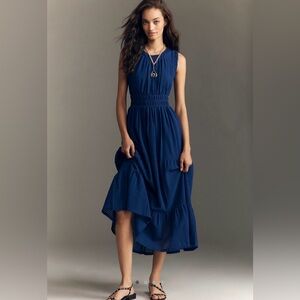Elegant Blue Sleeveless Dress